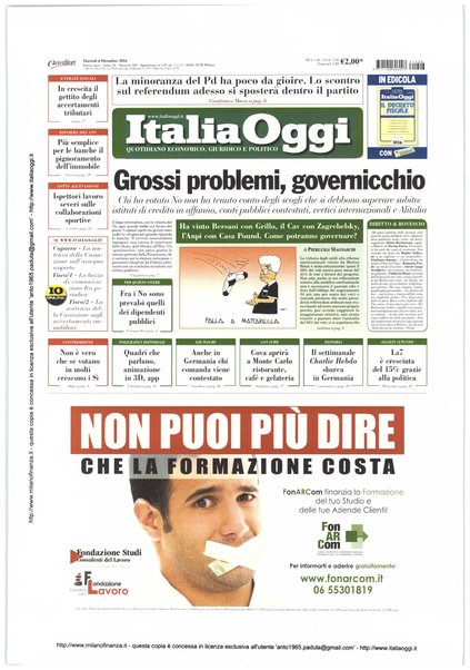 Italia oggi : quotidiano di economia finanza e politica